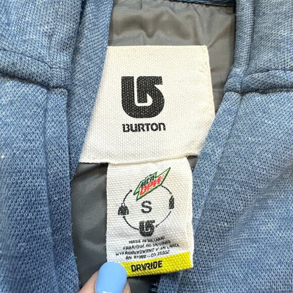 Burton‎ Hoodie Jacket Mens Small Blue Dryride Full Zip Mountain Dew Outdoor - Picture 3 of 9